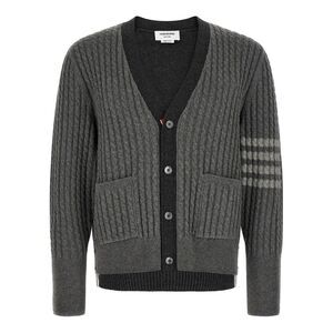 Thom Browne Gray Virgin Wool Men's Cardigan